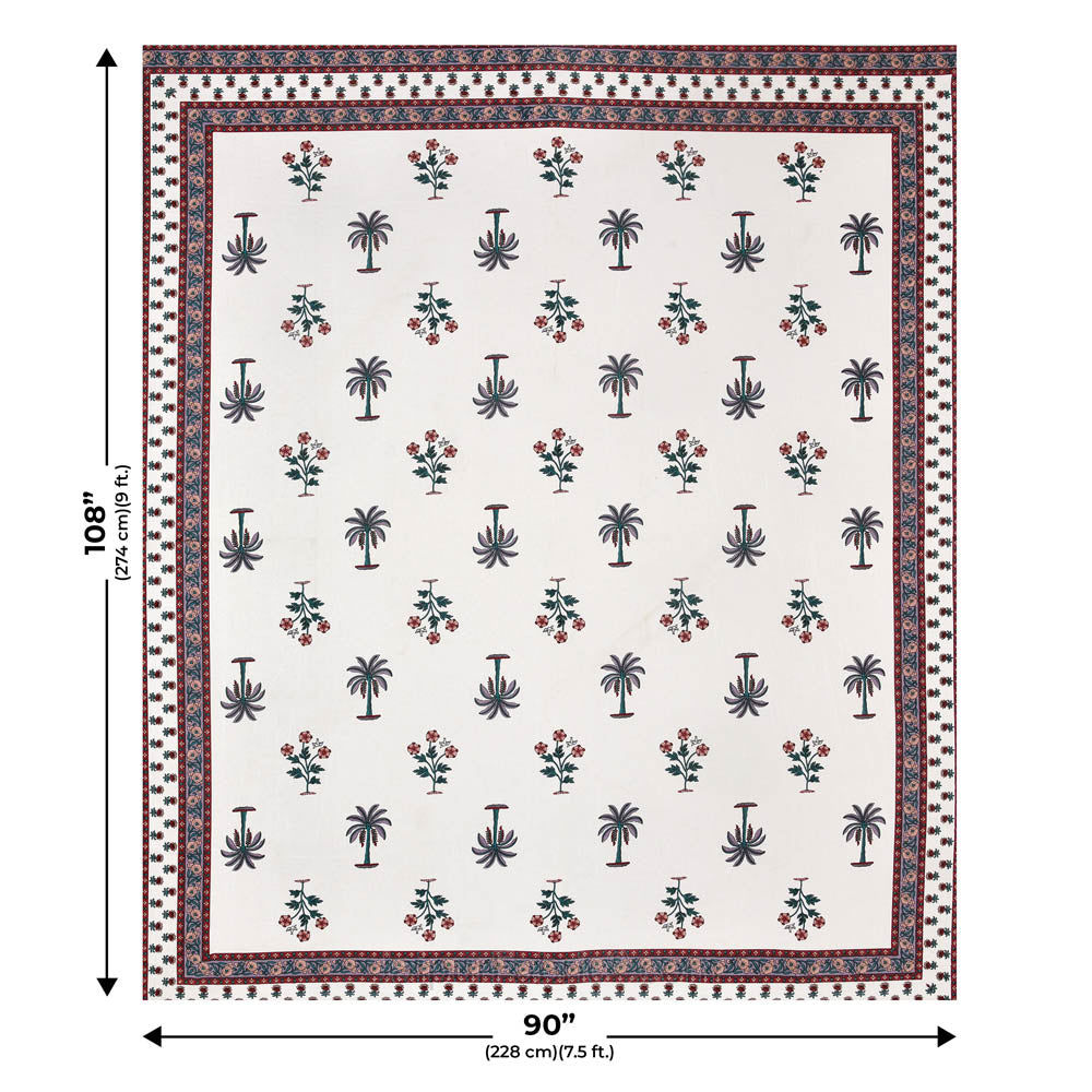 Cultural Mosaic Magenta Block Print Pure Cotton Double Bedsheet